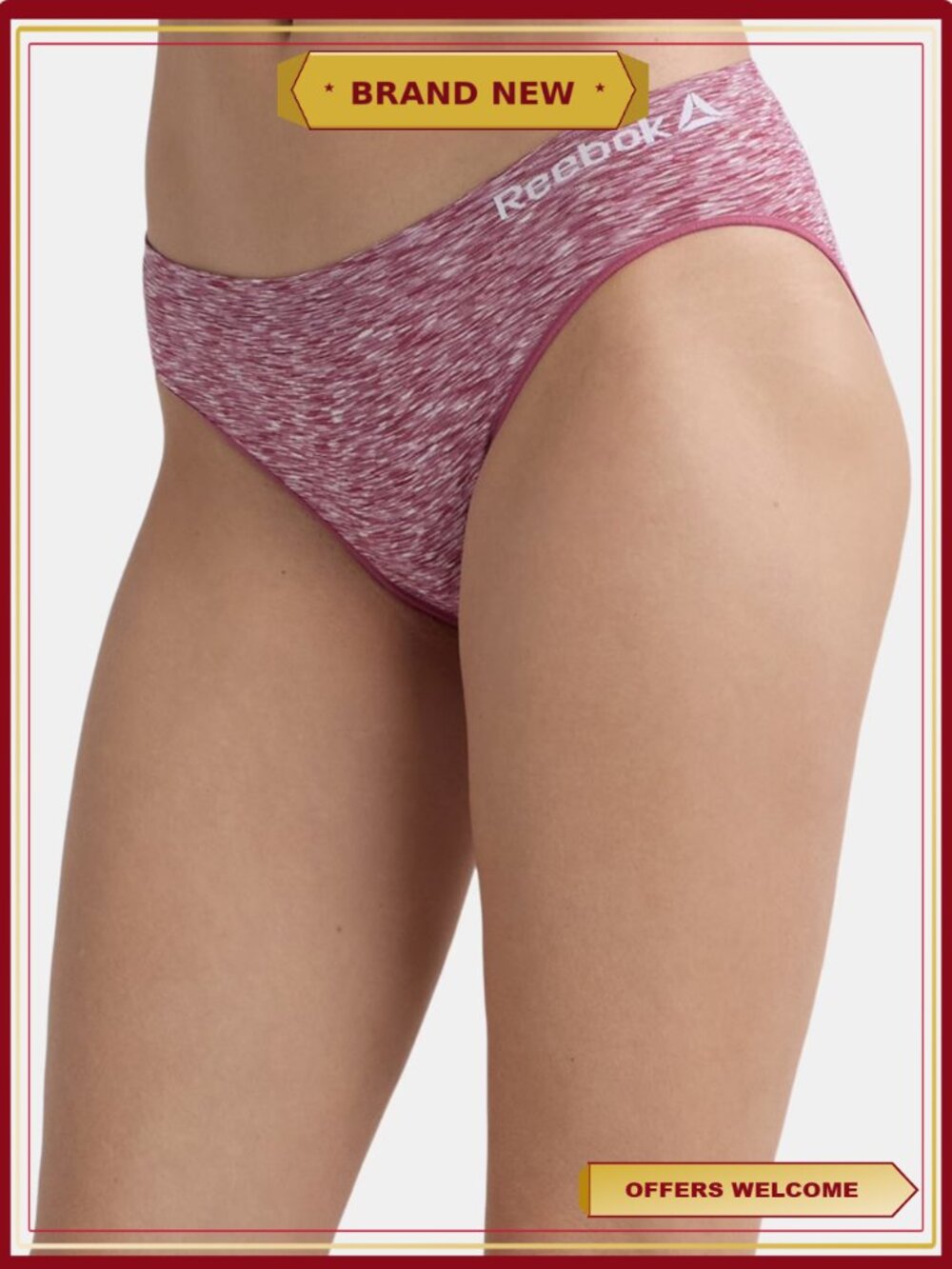 Reebok Seamless Bikini Panties 6-Pack Breathable Comfort Stretch Women's